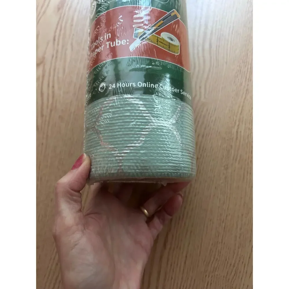 New Lt Green Geometric Shelf Drawer Liner Roll Non-Slip Waterproof Non Adhesive